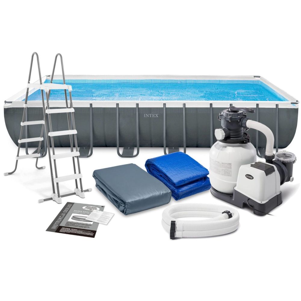 Бассейн каркасный прямоугольный 732х366х132см 31805л, пес. ф.-н. 7900л/ч серии Ultra 26364 Intex  